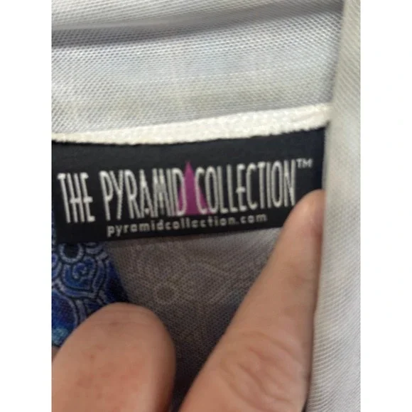 The Pyramid Collection Women's Blue Paisley Print Cardigan Festival Y2K - Picture 2 of 4